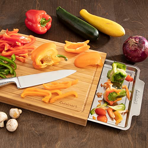 Tabla de cortar rectangular de bambú con bandeja oculta miniatura 4