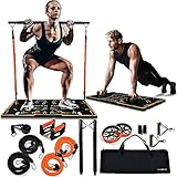 Portable Home Gym Workout Equipment with 11 Exercise Accessories Pilates Ab Roller Wheel,90 lbs...