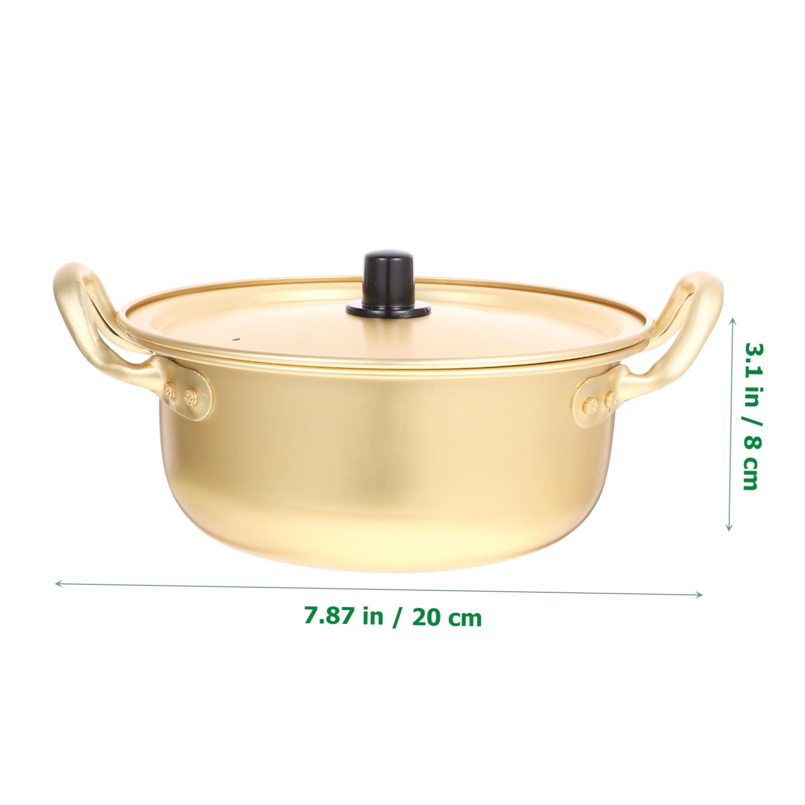 Ciieeo Korean Noodle Pot Aluminum Cookware Set Double Handle Soup Pot Instant Small Hot Heat Resistant Non-slip Handle