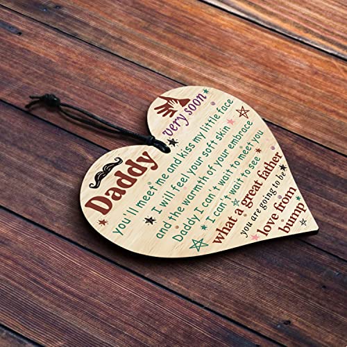 Image of CAKIROTS Daddy to Be Gifts - hi, Daddy Pregnancy Announcement Father New Born Baby Son Daughter Plaque