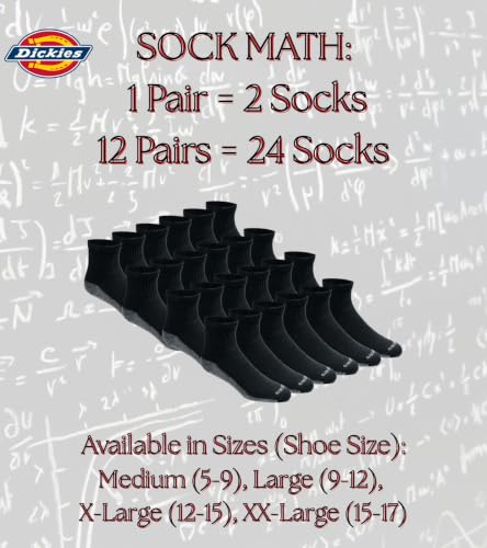 Image of Dickies Men's Dri-Tech Moisture Control Quarter Socks, Available in M-XXL (6, 12, 18 Pairs)
