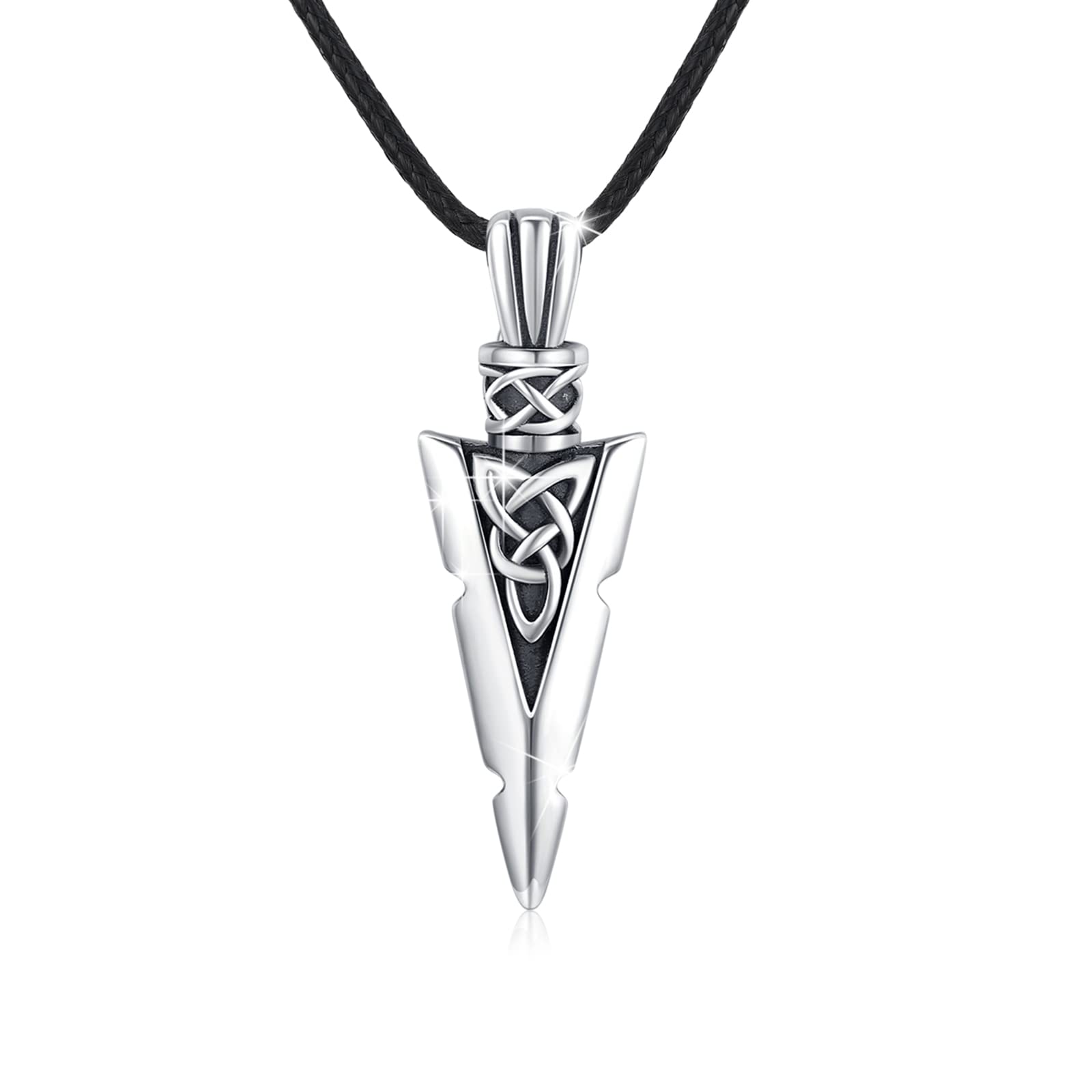 MEDWISE Collar de cruz celta de plata de ley 925 con cruz vikinga y espada, collar de espada con nudo celta, joyería vikinga celta para hombres, hijos, niños, novios, adolescentes, unisex, Plata