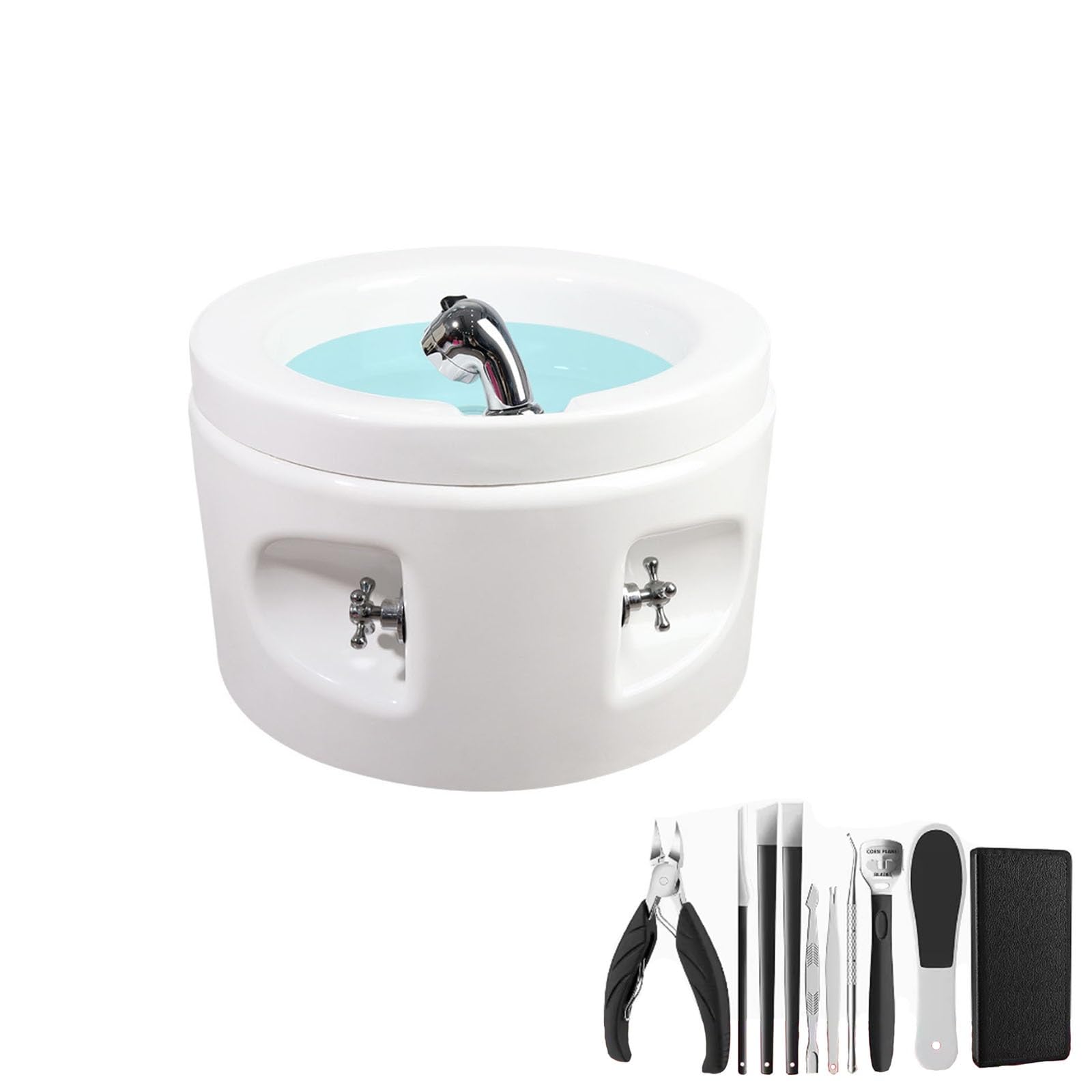 Rundes Acryl-Massage-Fußbad, Fußbad Mit Pediküre, Fußstütze, Fuß-Whirlpool, Spa-Fußbad, Pediküre, Warm- Und Kaltanpassung, Salon-Massageausrüstung