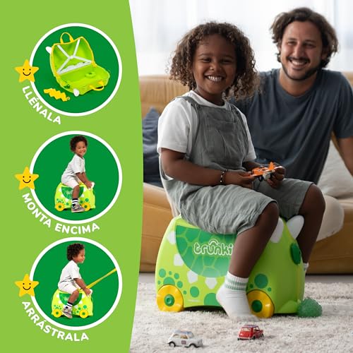 Miniatura 3 de Trunki Maleta Infantil Maleta Niño Equipaje Infantil Cabina Maleta Correpasillos Dudley El Dinosaurio Verde
