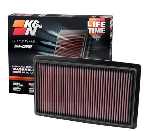 K&N High-Flow Original Lifetime Engine Air Filter: Increase Power: Premium, Washable: Compatible with 2013-2020 Acura/Honda: TLX, Accord, 33-2499