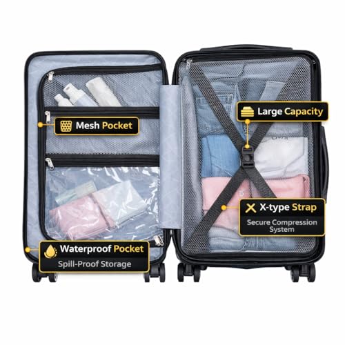 Image of Polycarbonate Cabin Trolley Bag 20inch 55cms Small Size Suitcase for Flight Travel Bag Trolley Luggage Suitable for Men, Women, Boys and Girls