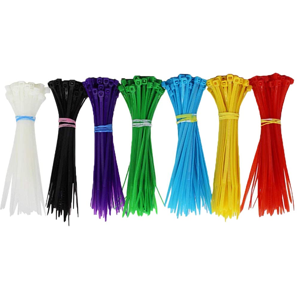 Sgc Multicolour Coloured Assorted Cable Ties 140Pk 100Mm X 2.5Mm Nylon Plastic Zip Tie Wraps