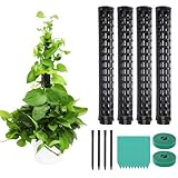 Augshy 4 Stück Rankhilfe Zimmerpflanze Kunststoff Monstera Rankhilfe Schwarz Rankhilfe für Moosstab Pflanzstab Kokos Monstera Kletterpflanzen