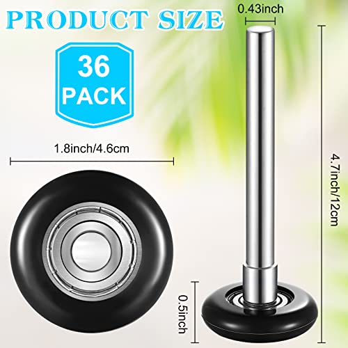 36 Pcs Black 2 Inch Nylon Garage Door Rollers,Quiet Garage Rollers Bulk Sealed Garage Door Rollers,6200Z Durable Bearing Garage Door Replacement Wheels Stem For Garage Door Supplies #TOP1