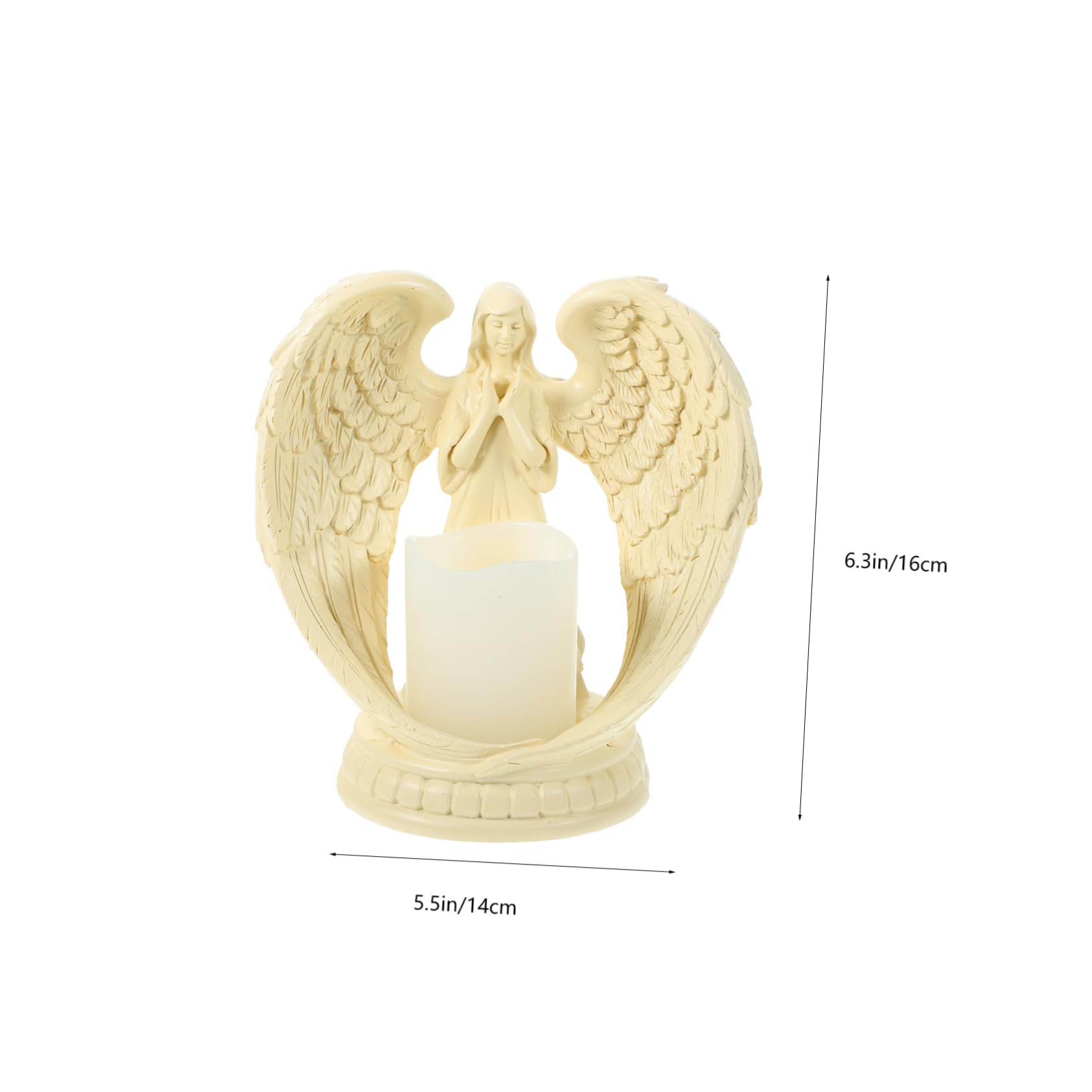 Portacandele Elettronico a Forma di Angelo di Angelo, in Resina, Decorativo da Tavolo per Matrimonio e Club
