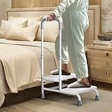 FORTEMOTUS Badewannenstufe mit Haltegriff – Einstiegshilfe für Senioren & Behinderte, 2 Stufen, Tragfähigkeit bis 200 kg, ideal für Badewanne, Bett & Auto(Weiß)