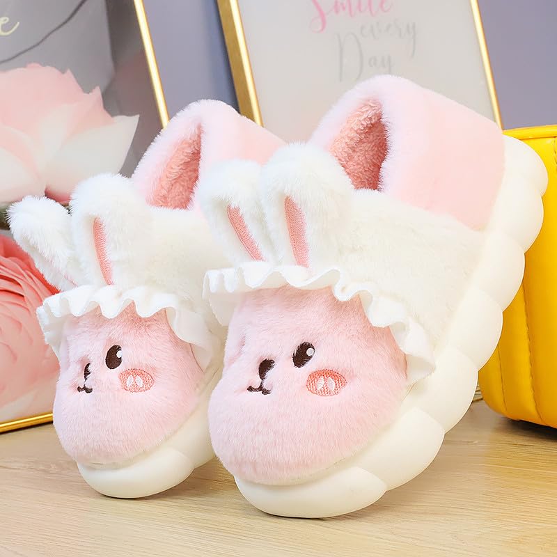 New Winter Cartoon Cute Rabbit Soft Cute Cute Plush Slippers, Heel Wrapped Cotton Slippers, Home Anti slip and Warm Cotton Shoes for Women2