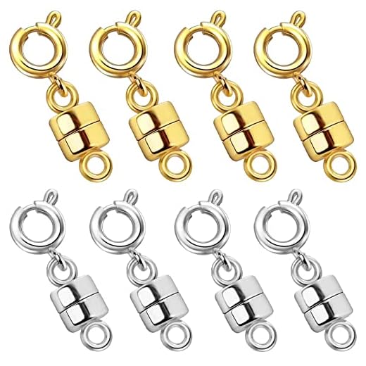 OHINGLT Necklace Clasps and Closures,Converters Jewelry Clasps for Bracelet Necklaces Chain,Gold and Silver Plated Jewelry Making Necklace Clasp