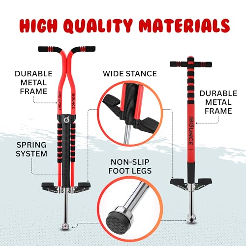 image for New Bounce Pogo Stick 2-Pack Combo – Kids Sport & Pro Pogo Sticks wi