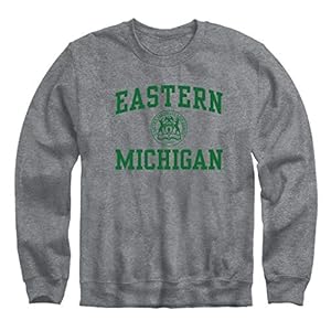 Barnesmith Eastern Michigan University Eagles Crewneck Sweatshirt, Heritage, Charcoal Grey, Large