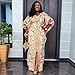 HD African Bubu Dress for Woman Sequin V Neck Champagne Front Slit Caftan Gown
