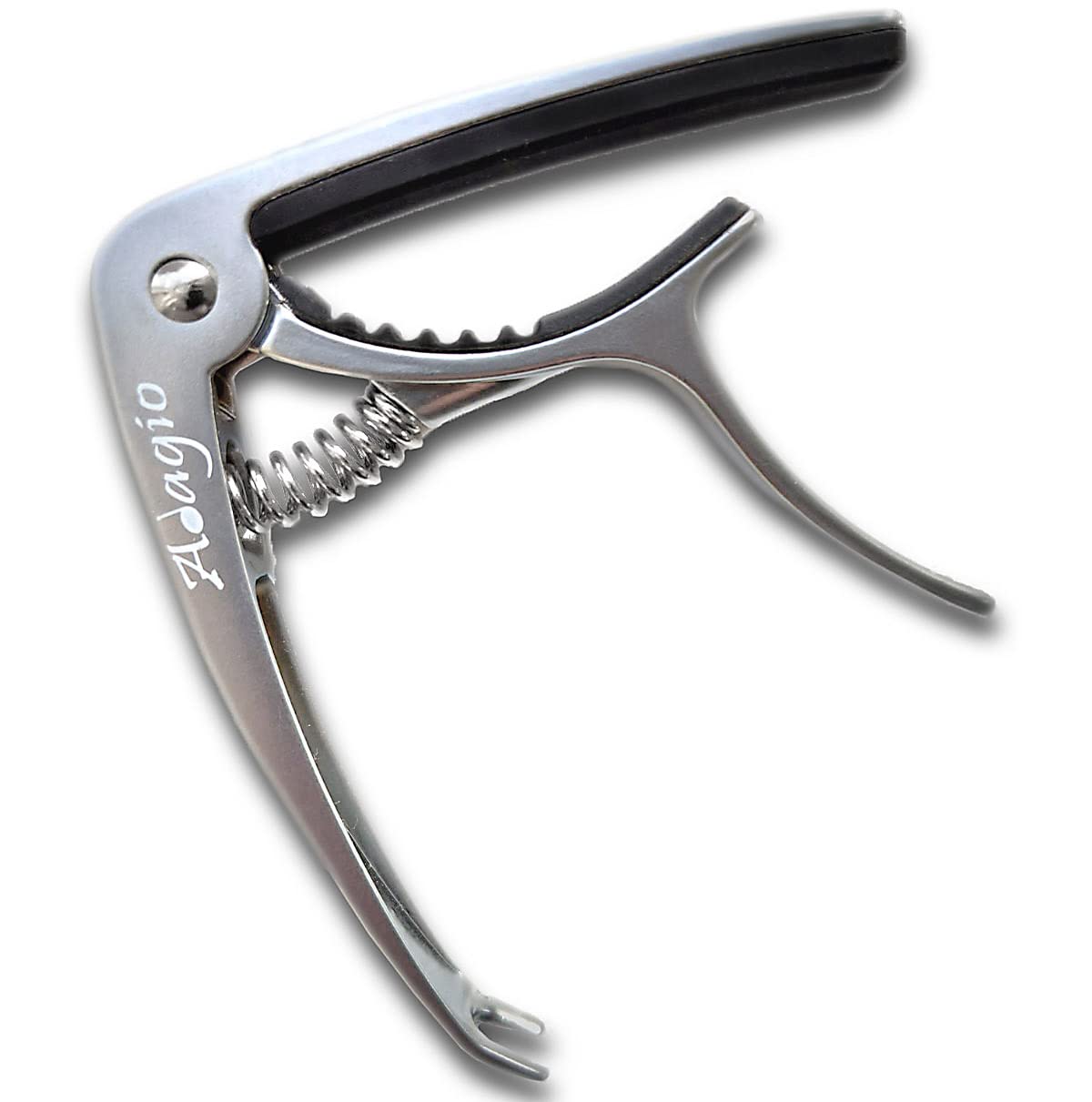 Adagio Musical Instruments PRO DELUXE CAPO Suitable For Acoustic & Electric Guitars With Quick Release And Peg Puller In Silver RRP £10.99 - Retail Packed