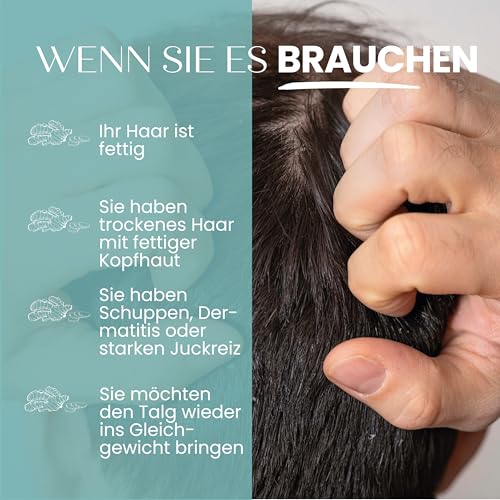 Senso Naturale Festes Shampoo Detox Reinigung Anti-Schuppen und Seborrhoisches Dermatitis für Fettiges Haar, mit Holzkohle, Tea Tree, Ingwer, Kokosnussöl 100% Natürlich und Vegan ph 4,5-5,0 – Bild 3