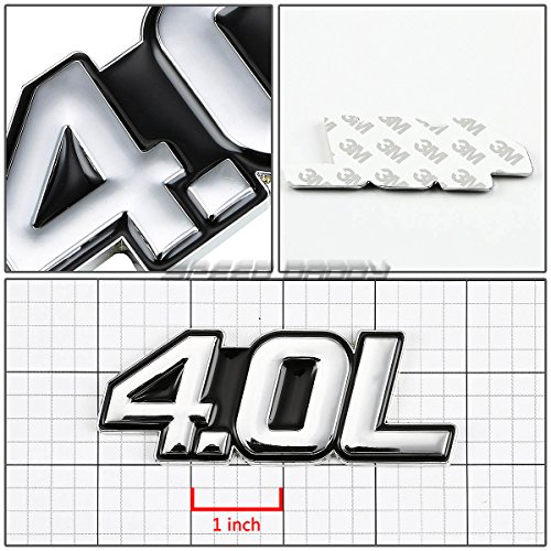 Image of Auto Dynasty 2 x Metal Emblem Decal Logo Trim Badge 4.0L (Black & Silver)