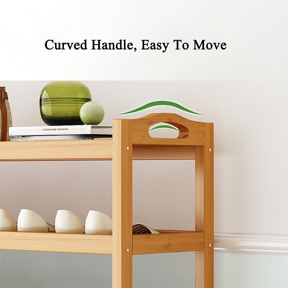 Portabnizer resistente de bambú de 5 niveles para soporte SoliWooe de diseño antideslizante sin polvo, 50 cm