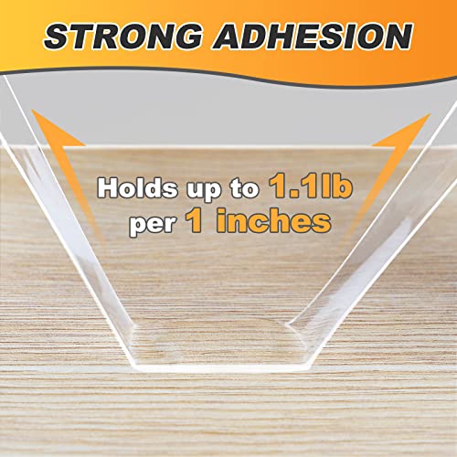 Double Sided Tape Heavy Duty, Clear Mounting Tape Waterproof Transparent Tape,16.4Ft Two Sided Adhesive Tape, Waterproof Removable Wall Tape Sticky Poster Tape For Home, Office, Car #TOP2