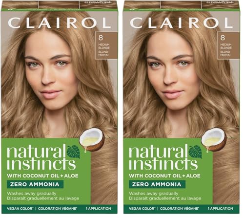 Clairol Natural Instincts Demi-Permanent Hair Dye | Medium Blonde | Shade 8 | Pack of 2