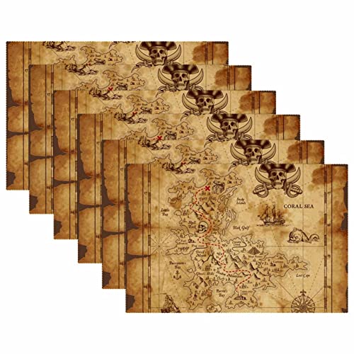 Set de table pirate résistant chaleur pour protéger la table des assiettes chaudes - 6