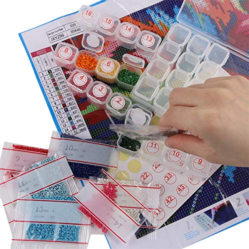 5D Diamond Painting Tools and Accessories Kits with Diamond Painting Roller,DIY Diamond Rhinestone Painting Kits for Adults and Children Embroidery Arts Craft Home Decor,22 Packs - Thumbnail 2