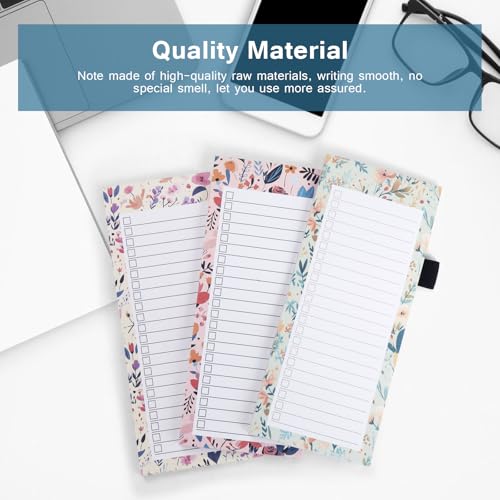 eROOSY 3 Stück Magnetische Notizblöcke, Magnetischer Einkaufszettelblock für den Kühlschrank, To-Do-List, To Do Listen Block, 50 Blatt/Block