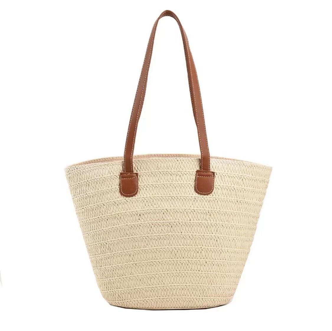 YXQSED Bolsa de Playa de Verano, Bohemio Bolso de Paja Para Mujer Bolsa de Hombro de Verano Para Viajes en la Playa y Uso Diario