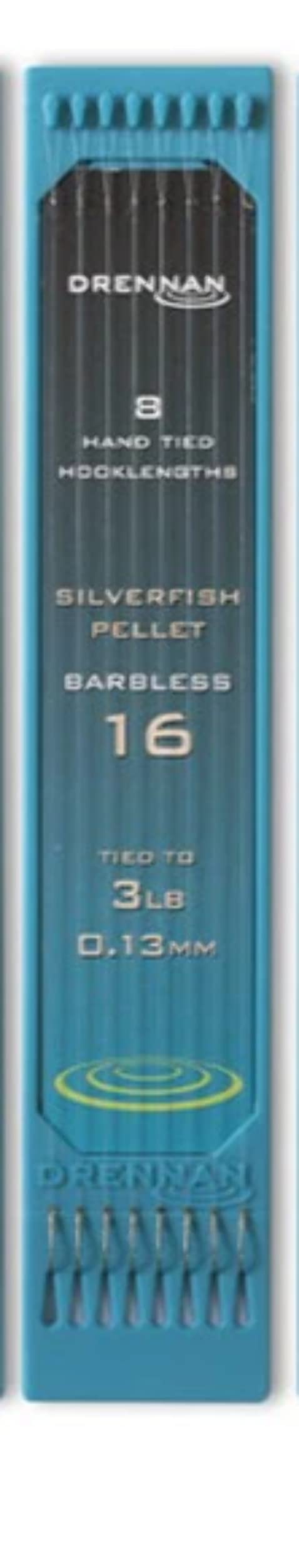 Drennan Silverfish Pellet Hook Plate Barbless Qty 8 (Size 16)