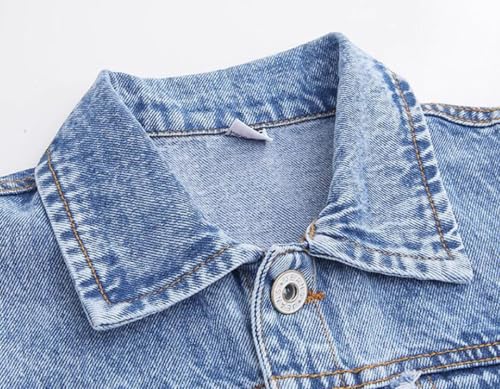 MYtodo Kids Girls Cowboy Leisure Vest Sleeveless Outerwear Denim Cardigan Coat4