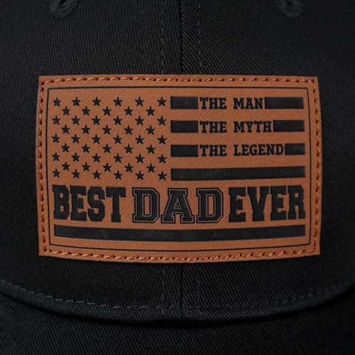 Image of World's Best Dad Ever Trucker Hat Baseball Cap Fathers Day Birthday Gifts for Dad from Daughter Son Black Fathers Day Hat