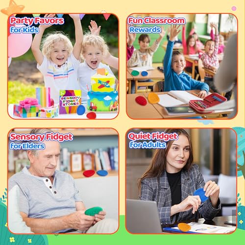 Fidget Classroom Must Have Sensory Toys for Kid Adult 6PC Worry Stone Autism ADHD Christmas Stocking Stuffers School Teacher Counselor Special Education Need Calm Down Quiet Stress Item Anxiety Relief - Image 7