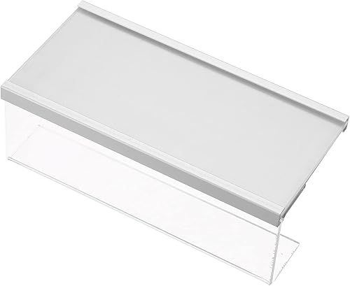 PATIKIL Soporte para placa de identificación de aluminio para cubículo de vidrio de 5.9 x 2.9 pulgadas, tipo colgante, pista de vidrio de un solo