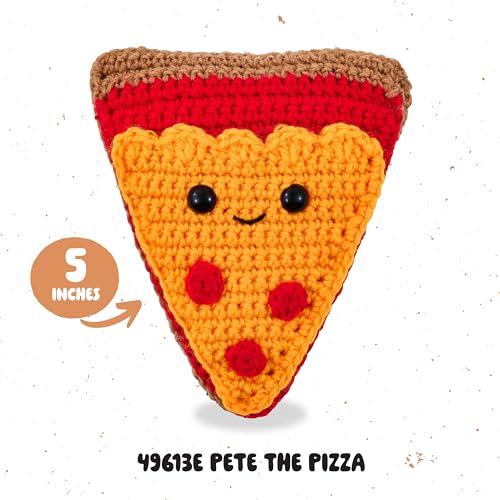 Image of Bucilla Complete Crochet Kit, Pete the Pizza, 5 inch