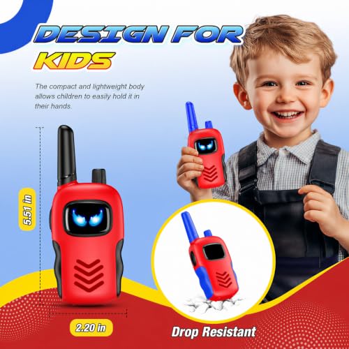 Miniatura 5 de Toyokid Walkie Talkie Niños, Juguetes Niños 3 4 6 7 8 9 10 Años Regalo Niño 3-12 Años Juegos Niños 3-12 Años Walkie-Talkie Juguetes Exterior Para Niños Jardin Regalos Para Niños De 3-10 Años