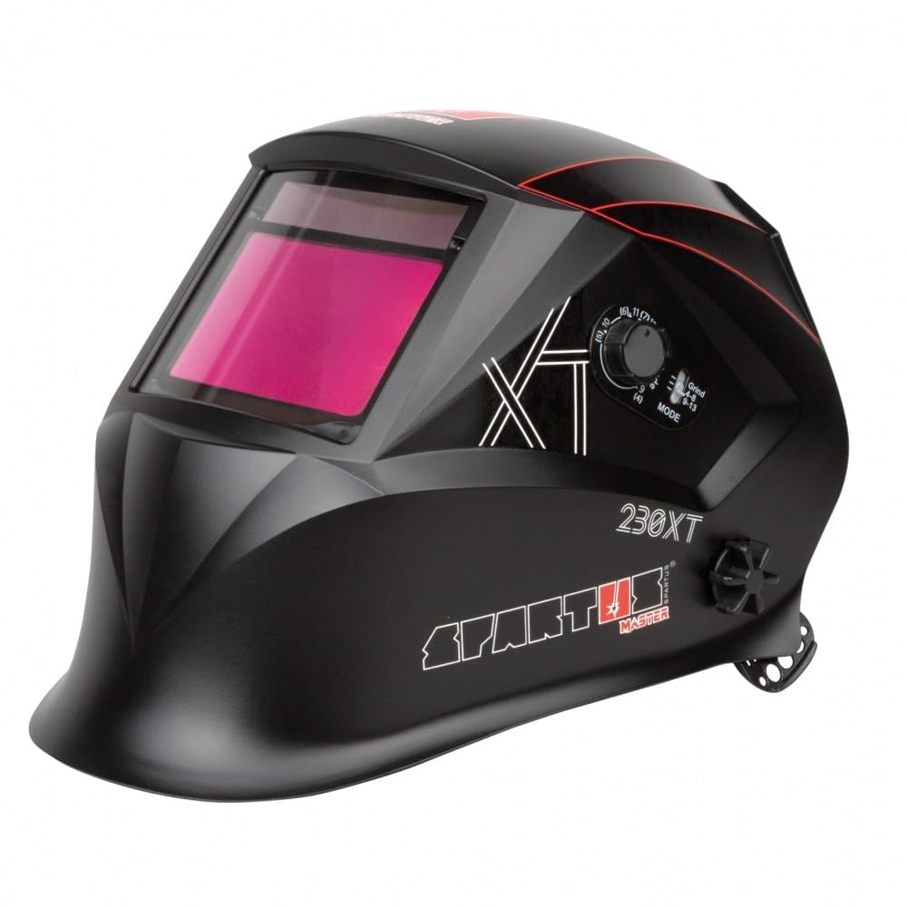 SPARTUS Schweißhelm Automatik Schweißmaske - Automatik Schweißhelm 1/1/1/1 True Color Sichtfeld 100x65mm Schleiffunktion - Master 230XT - Bestschweissen.de