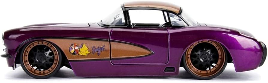 Jada JA30457 1:24 1957 Chevy Corvette w/Batgirl Figure, Multi