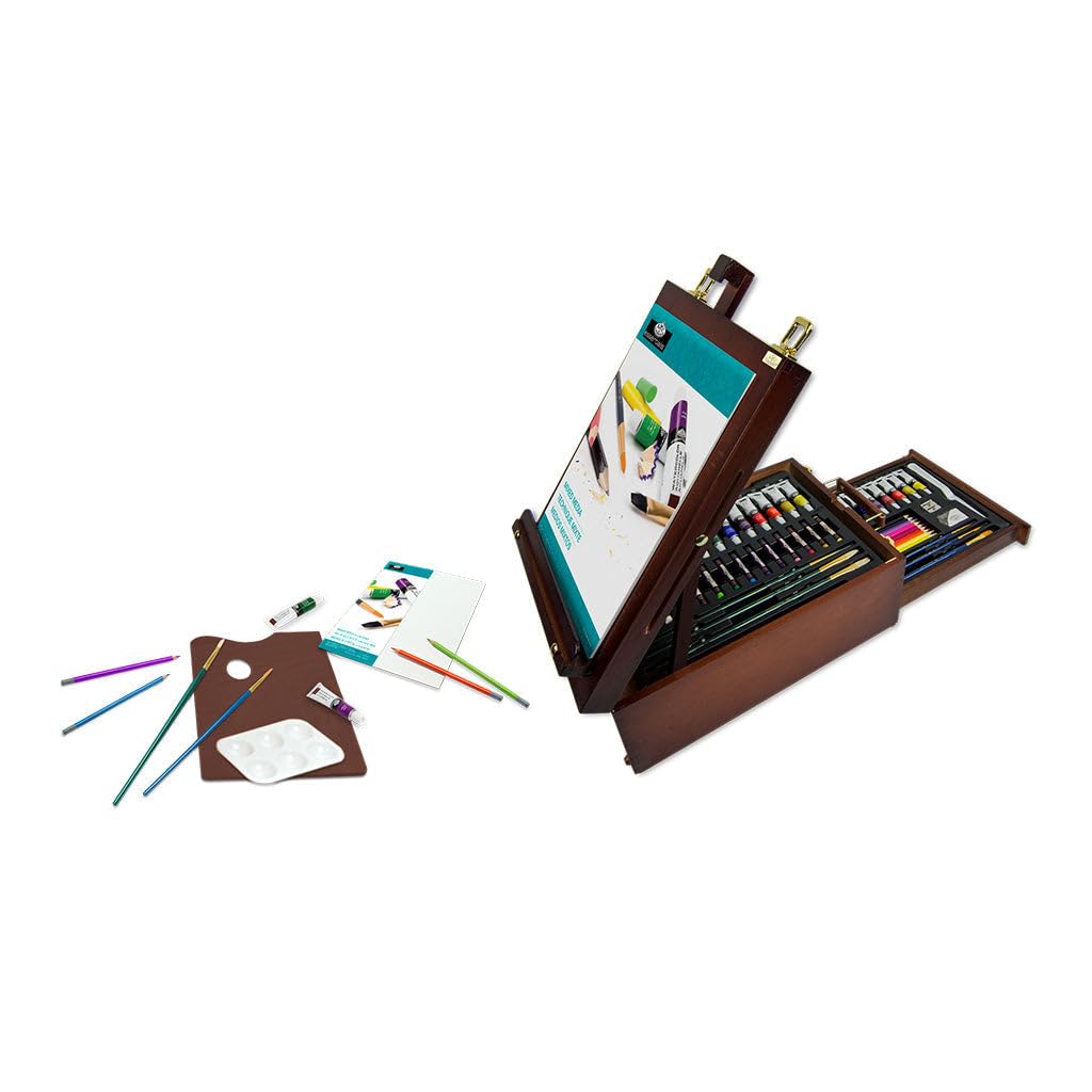 Royal Langnickel R & L 102-piece Mixed Media Dark Staffelei Set
