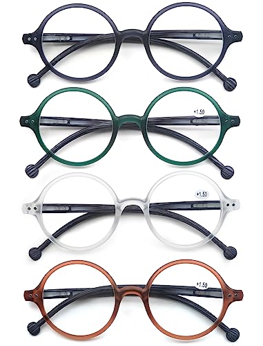 TISHUI Round Blue Light Blocking Reading Glasses