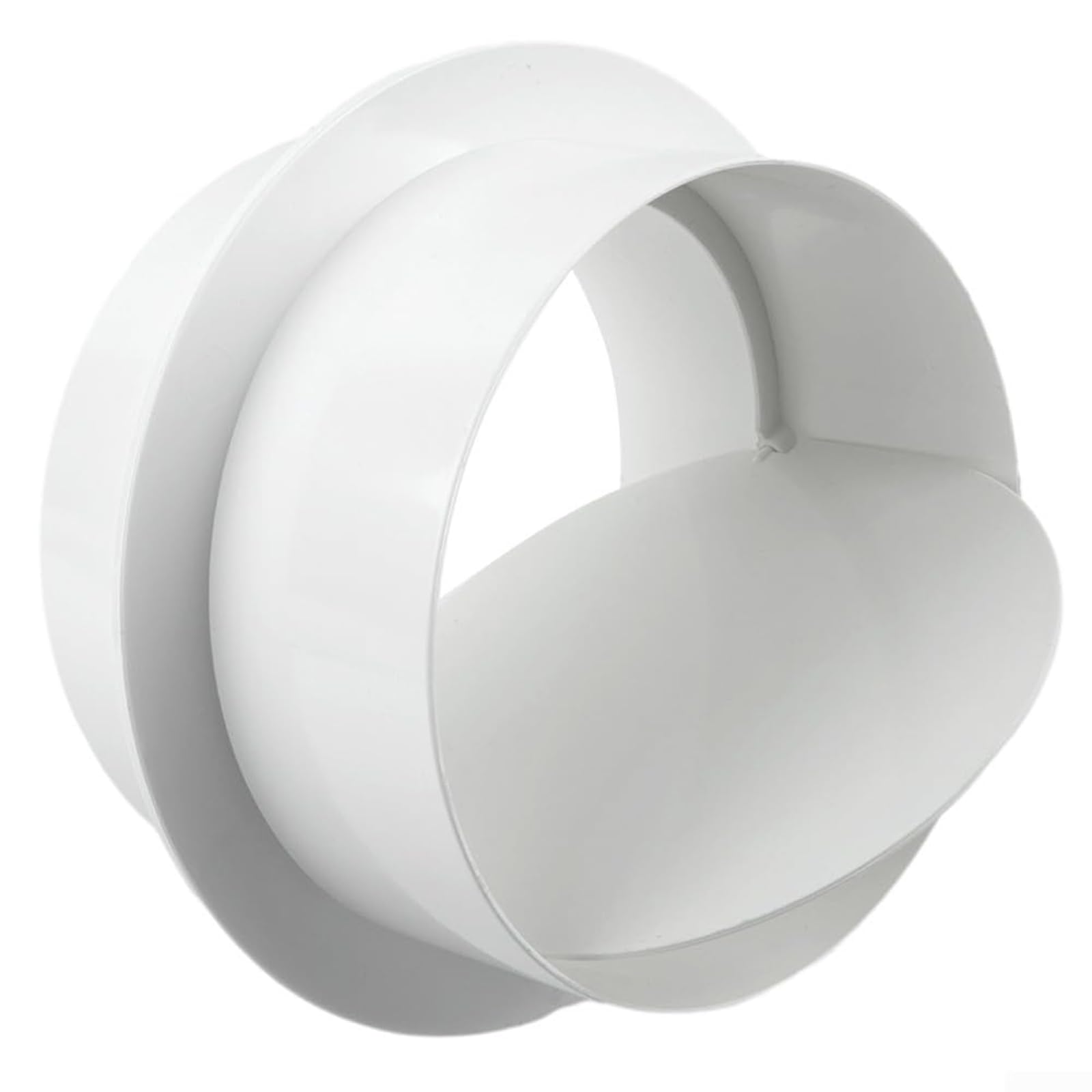Ptrecniok White Valve For Cooker Hood Ductwork， Pvc Round Duct Non Return Damper 80-200Mm For Bathroom Dryer Hvac(125Mm)