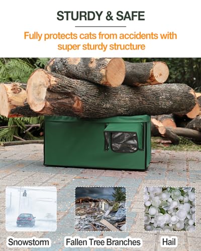 JLSAME Casa de gato aquecida ao ar livre para o inverno - porta de fuga à prova de intempéries, isol