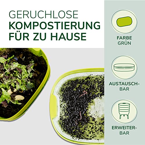 Wurmkomposter Natursache Design-Komposter in Grün Komplett-Set