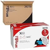 WypAll General Clean X60 Multi-Task Cleaning Cloths (34770), Quarterfold Washcloths, White, 100 Shee