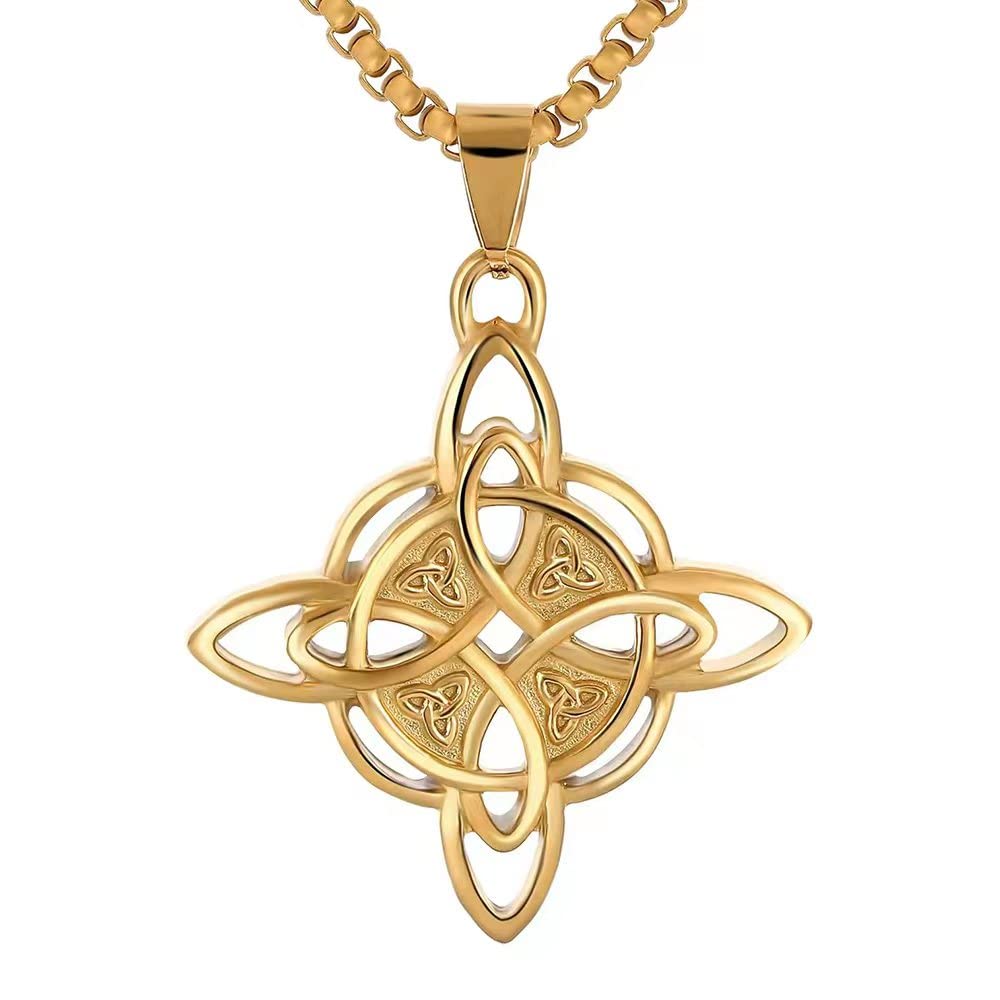 NIGHTCRUZ Witches Knot Necklace, Celtic Knot Pendant with Triquetra Trinity