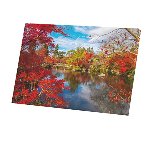 Affiche paysage Japon pour mur blanc - Toile zen lac automne 60x40