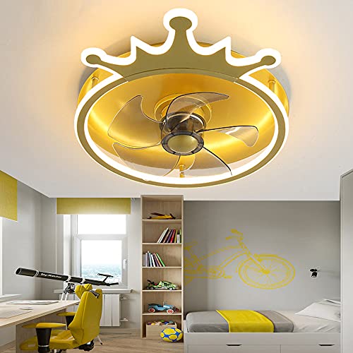 Ventilateur de plafond LED avec lampe et télécommande dimmable pour chambre