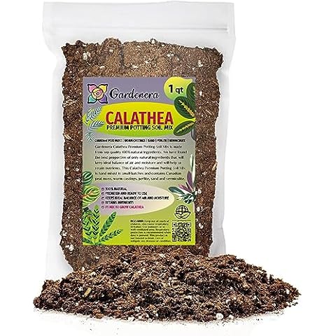 Elevate Your Calathea with Gardenera's Organic Soil Blend - Cultivate Healthier and More Captivating Foliage - 1 Quart Cover