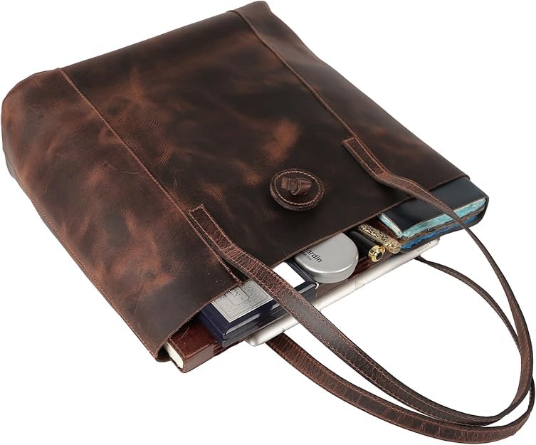 Image of Genuine Leather Tote Bag | Handbag | Shopper Purse Shoulder Bag